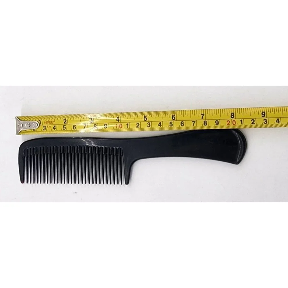 Conair Vintage Wide Tooth Hair Comb Plastic Handle Detangler Black 70s Pocket 8
